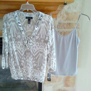 International Concepts Sheer Blouse & Tank- NWT
